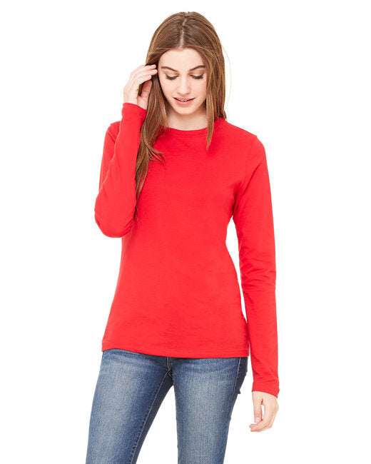 Ladies Jersey Long-Sleeve T-Shirt - BLAcK - S(D0102H78KN8)