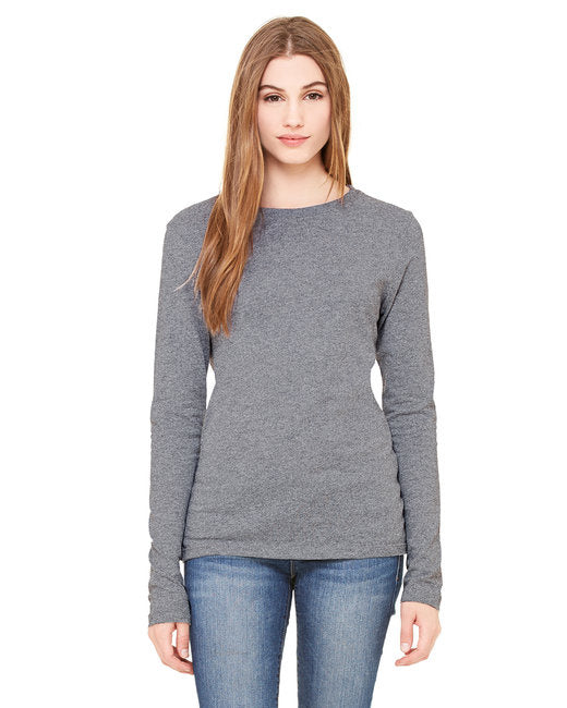 Ladies Jersey Long-Sleeve T-Shirt - BLAcK - S(D0102H78KYT)
