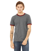 Mens Jersey Short-Sleeve Ringer T-Shirt - WHITE BLAcK - S(D0102H78NTX)
