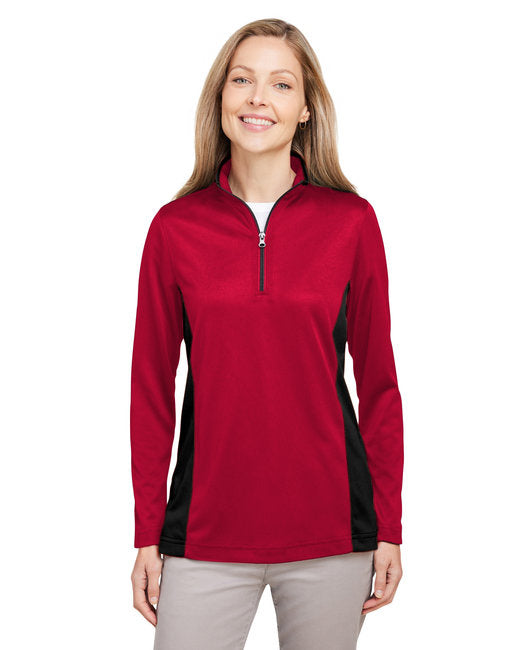 Ladies Flash Snag Protection Plus IL colorblock Quarter-Zip - BLAcK SUNRY YLW - XS(D0102H78R7T)