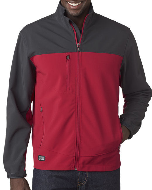 Mens Poly Spandex Motion Softshell Jacket - RED cHARcOAL - S(D0102H78V3J)
