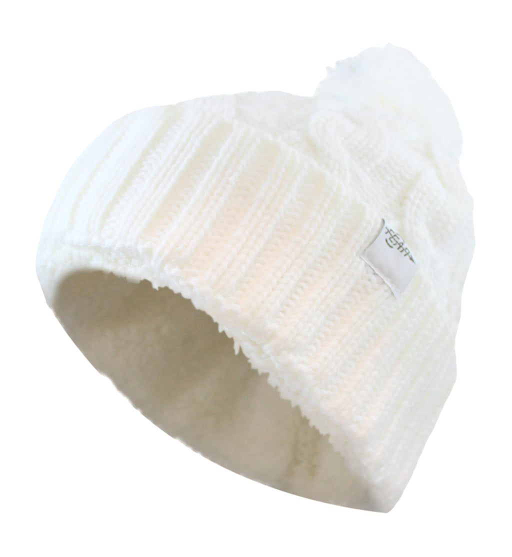Fear0 NJ Warmest Plush Insulated Lining Knit cable cuff Fold Beanie Hat Women(D0102H79V8X)