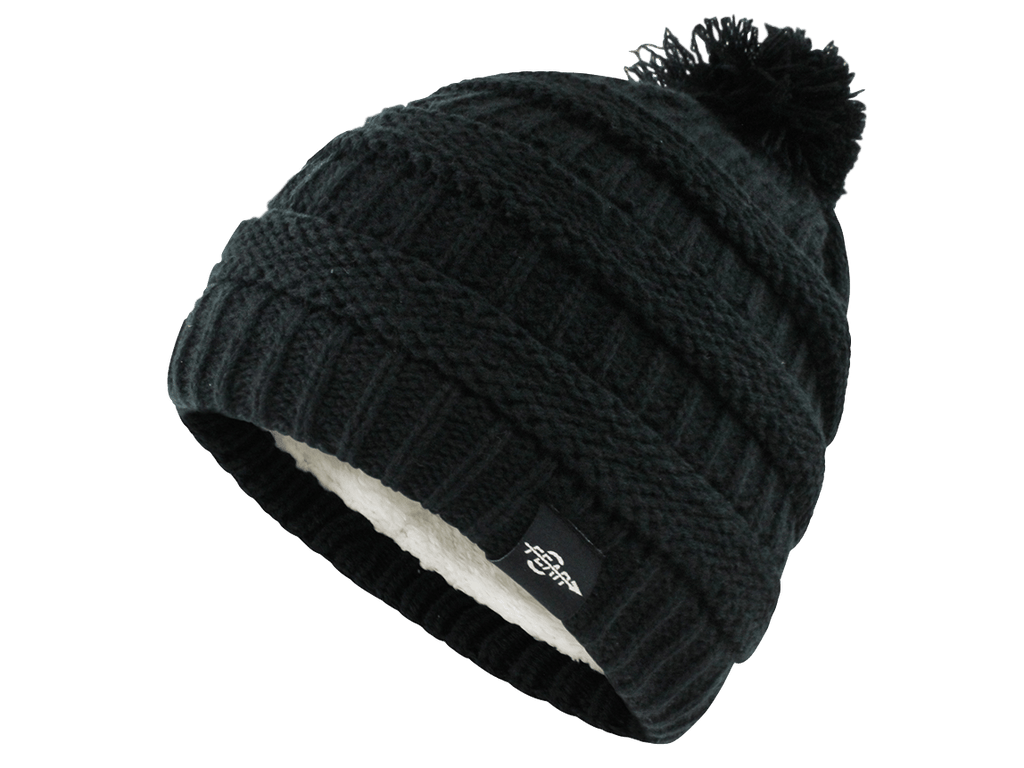 Fear0 NJ Warmest Plush Insulated Lining Knit cable Pom-Pom Beanie Hat Women(D0102H79VM6)