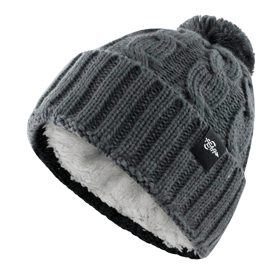 Fear0 NJ Warmest Plush Insulated Lining Knit cable cuff Fold Beanie Hat Women(D0102H79VZ8)