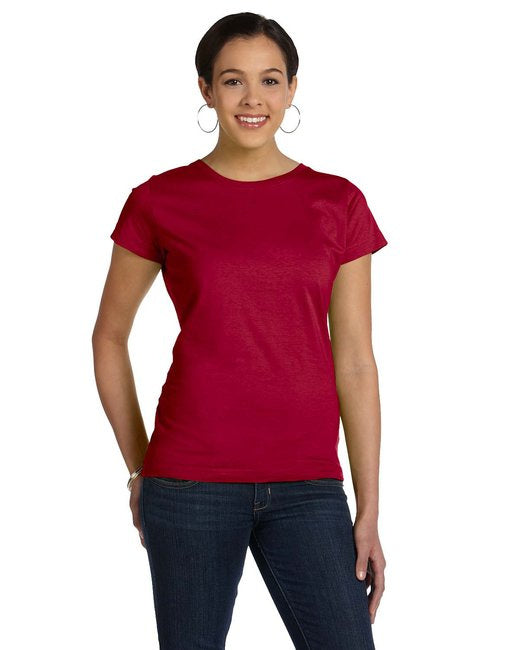 Ladies Fine Jersey T-Shirt - VINTAgE BURgUNDY - XS(D0102H7D8EX)
