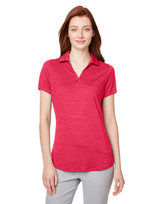 Ladies cloudspun Free V-Neck Polo - NAVY BLAZER HTHR - S(D0102H7D9F8)