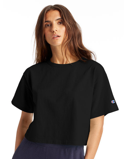 Ladies cropped Heritage T-Shirt - BLAcK - XS(D0102H7D9NJ)