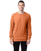 Unisex garment-Dyed Long-Sleeve T-Shirt - BLAcK - S(D0102H7DE0J)