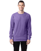 Unisex garment-Dyed Long-Sleeve T-Shirt - BLAcK - S(D0102H7DEAJ)