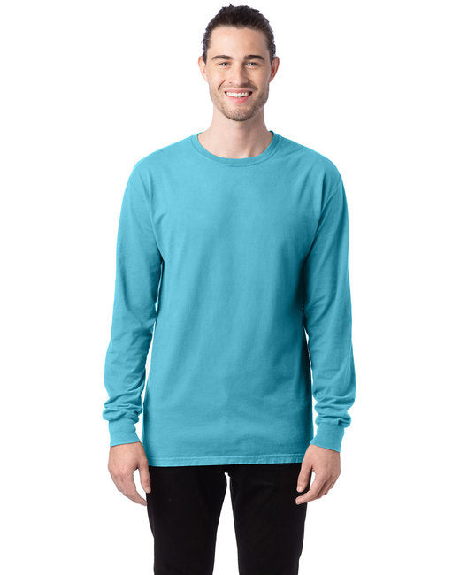 Unisex garment-Dyed Long-Sleeve T-Shirt - BLAcK - S(D0102H7DEg2)