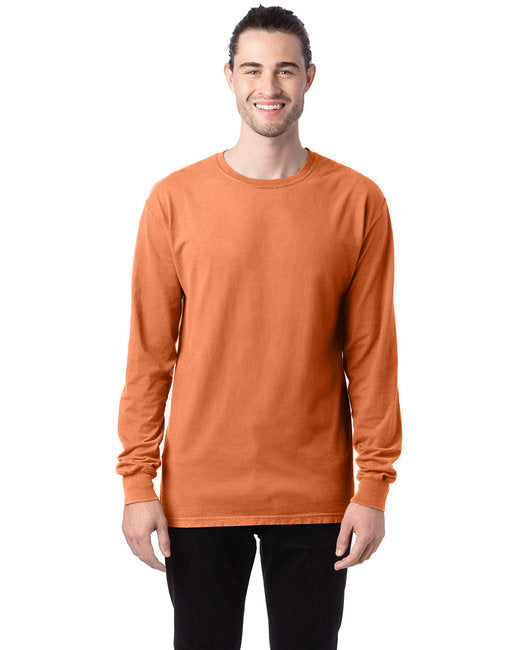 Unisex garment-Dyed Long-Sleeve T-Shirt - BLAcK - S(D0102H7DEJT)