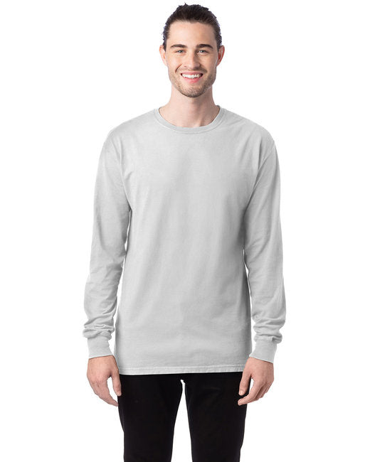 Unisex garment-Dyed Long-Sleeve T-Shirt - BLAcK - S(D0102H7DEL2)