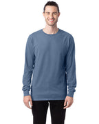 Unisex garment-Dyed Long-Sleeve T-Shirt - BLAcK - S(D0102H7DEST)