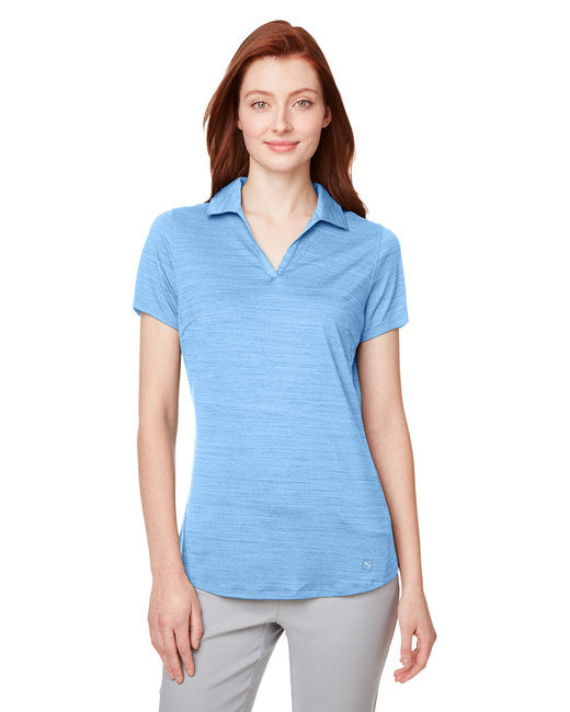Ladies cloudspun Free V-Neck Polo - NAVY BLAZER HTHR - S(D0102H7DI7J)