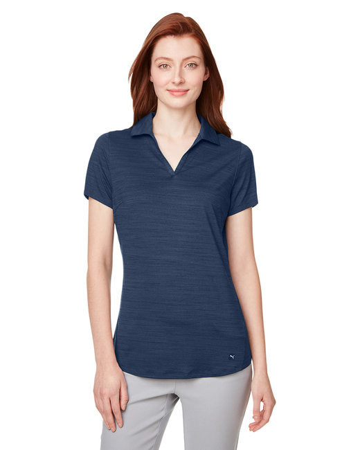 Ladies cloudspun Free V-Neck Polo - NAVY BLAZER HTHR - S(D0102H7DIXX)