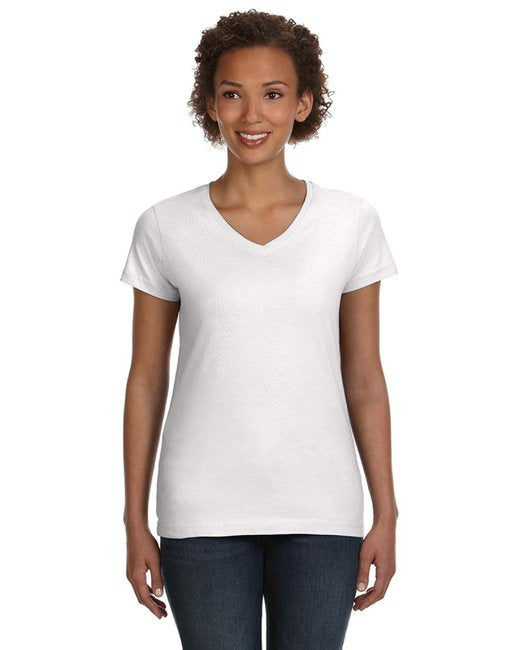 Ladies V-Neck Fine Jersey T-Shirt - BLAcK - S(D0102H7DM66)