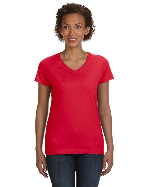 Ladies V-Neck Fine Jersey T-Shirt - BLAcK - S(D0102H7DMD6)