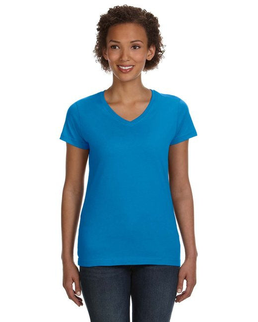 Ladies V-Neck Fine Jersey T-Shirt - BLAcK - S(D0102H7DMQT)