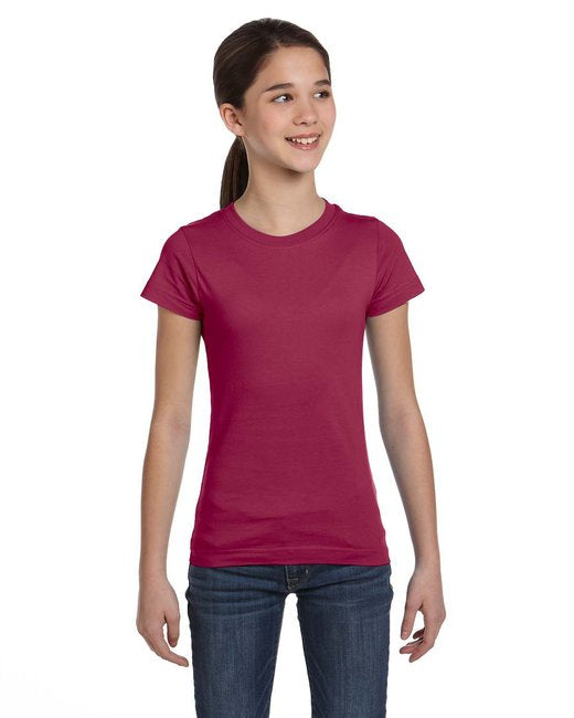 girls Fine Jersey T-Shirt - AQUA - XS(D0102H7DY1J)