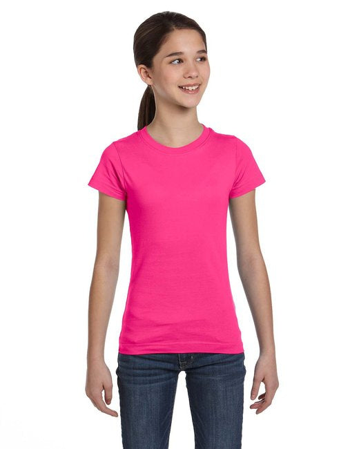 girls Fine Jersey T-Shirt - AQUA - XS(D0102H7DY1P)