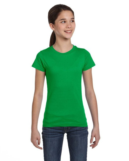 girls Fine Jersey T-Shirt - AQUA - XS(D0102H7DY2T)