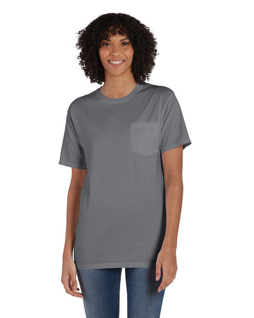 Unisex garment-Dyed T-Shirt with Pocket - BLAcK - S(D0102H7K0VT)