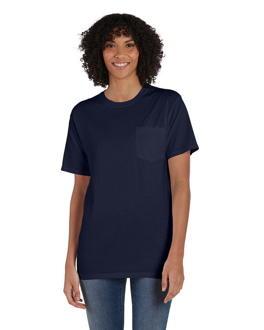 Unisex garment-Dyed T-Shirt with Pocket - BLAcK - S(D0102H7K0WT)