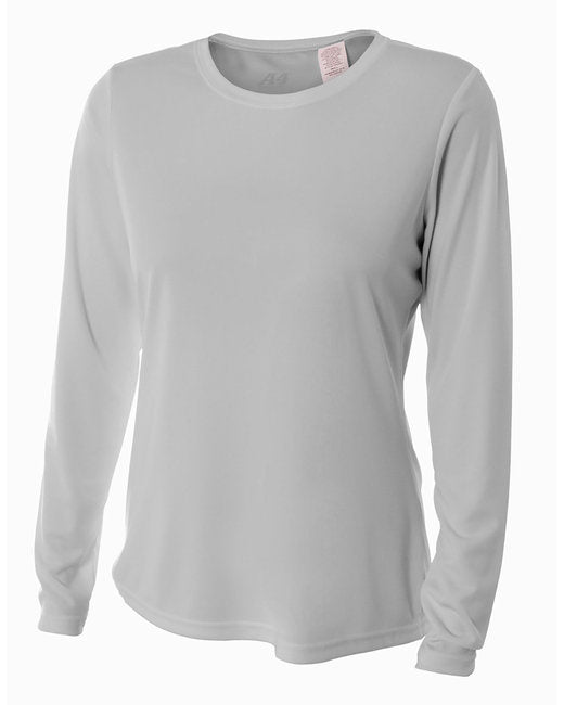 Ladies Long Sleeve cooling Performance crew Shirt - LIgHT YELLOW - XS(D0102H7K2cJ)