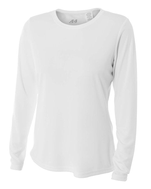 Ladies Long Sleeve cooling Performance crew Shirt - LIgHT YELLOW - XS(D0102H7K2IJ)