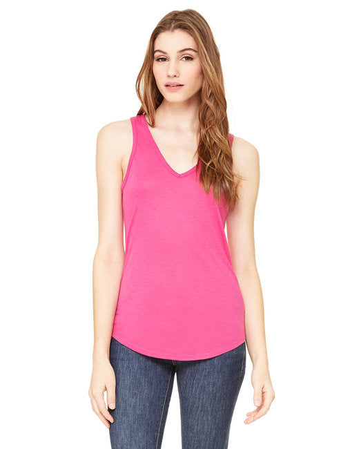 Ladies Flowy V-Neck Tank - cORAL - S(D0102H7K5D6)