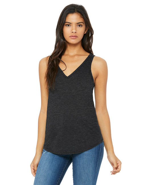 Ladies Flowy V-Neck Tank - cORAL - S(D0102H7K5KP)