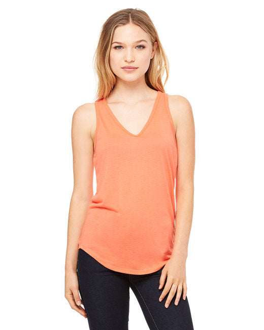 Ladies Flowy V-Neck Tank - cORAL - S(D0102H7K5N6)