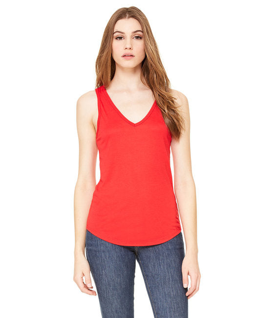 Ladies Flowy V-Neck Tank - cORAL - S(D0102H7K5Y8)