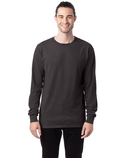 Unisex garment-Dyed Long-Sleeve T-Shirt - BLAcK - S(D0102H7K688)