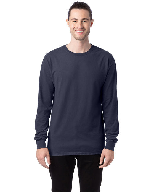 Unisex garment-Dyed Long-Sleeve T-Shirt - BLAcK - S(D0102H7K6KP)
