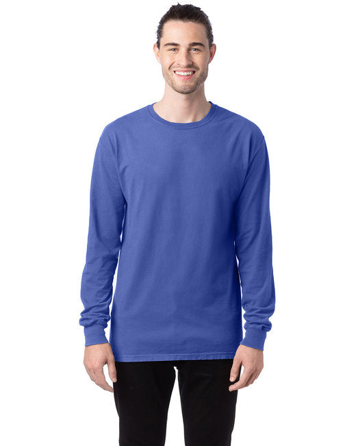 Unisex garment-Dyed Long-Sleeve T-Shirt - BLAcK - S(D0102H7K6TT)