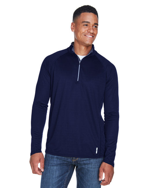 Mens Radar Quarter-Zip Performance Long-Sleeve Top - BLK TRU ROYAL - L(D0102H7K8PT)