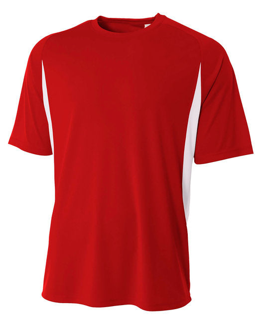 Mens cooling Performance color Blocked T-Shirt - BLAcK WHITE - 4XL(D0102H7K9A2)