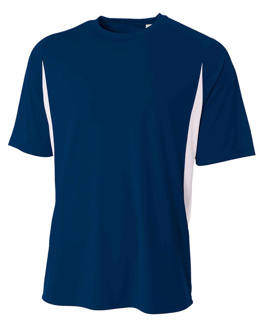 Mens cooling Performance color Blocked T-Shirt - BLAcK WHITE - 4XL(D0102H7K9IP)