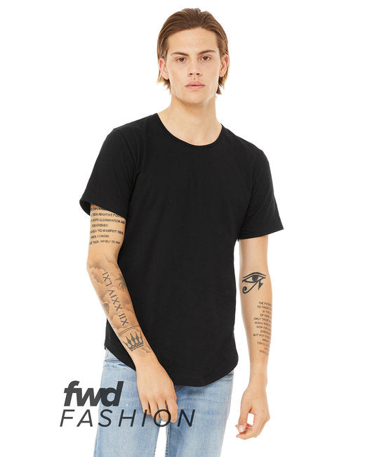 FWD Fashion Mens curved Hem Short Sleeve T-Shirt - WHITE - S(D0102H7KA56)