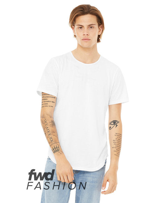 FWD Fashion Mens curved Hem Short Sleeve T-Shirt - WHITE - S(D0102H7KA7P)