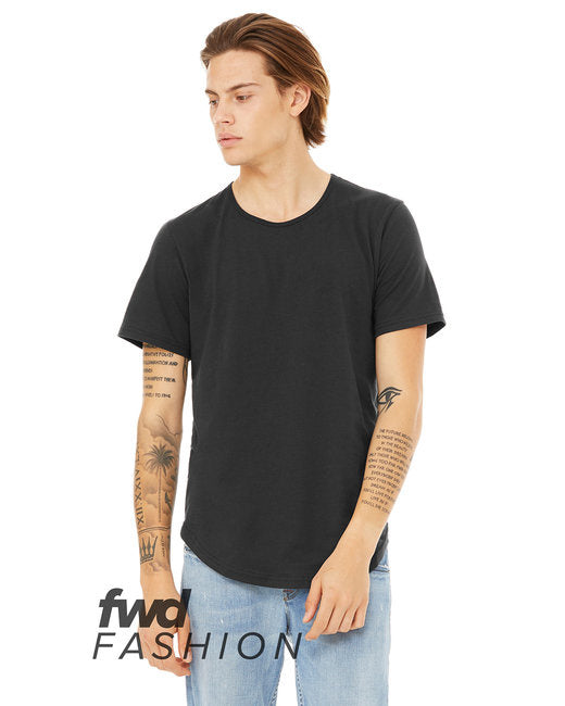 FWD Fashion Mens curved Hem Short Sleeve T-Shirt - WHITE - S(D0102H7KAH8)