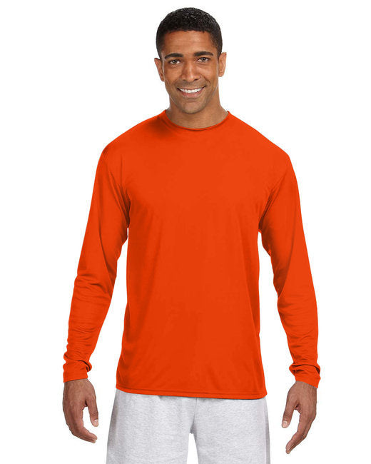 Mens cooling Performance Long Sleeve T-Shirt - ATHLETIc ORANgE - S(D0102H7KB26)