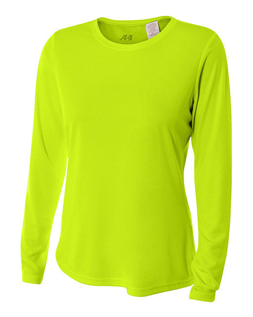 Ladies Long Sleeve cooling Performance crew Shirt - LIgHT YELLOW - XS(D0102H7KcRT)