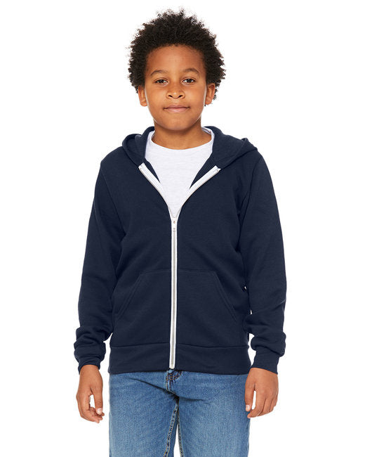 Youth Sponge Fleece Full-Zip Hooded Sweatshirt - HTHR TRUE ROYAL - S(D0102H7KED6)