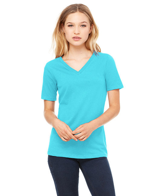 Ladies Relaxed Jersey V-Neck T-Shirt - BERRY - S(D0102H7KH86)