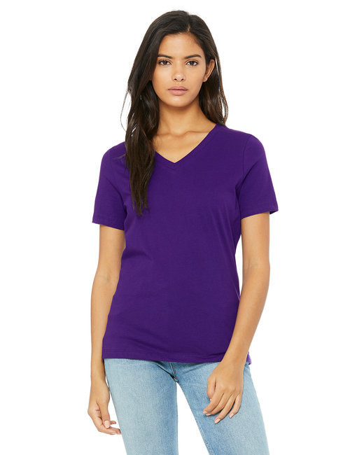 Ladies Relaxed Jersey V-Neck T-Shirt - BERRY - S(D0102H7KHNJ)