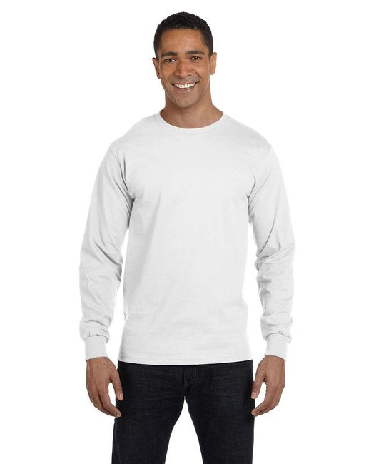 Mens 52 oz comfortSoft cotton Long-Sleeve T-Shirt - WHITE - S(D0102H7KTV2)