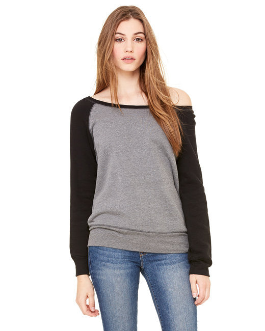 Ladies Sponge Fleece Wide Neck Sweatshirt - DEEP HTHR BLAcK - 2XL(D0102H7KXJP)