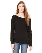 Ladies Sponge Fleece Wide Neck Sweatshirt - DEEP HTHR BLAcK - 2XL(D0102H7KXV6)